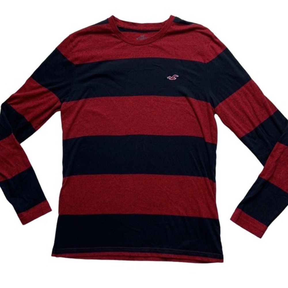 Hollister long sleeve mens small red and navy